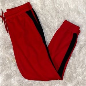 Forever 21 Red & Black Joggers